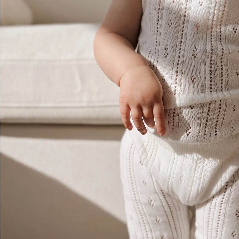 POINTELLE ROMPER - WHITE - Picture 7 of 7